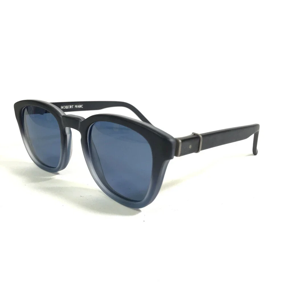 Robert Marc Sunglasses 677-272M Black Gray Square Frames with Blue Lenses